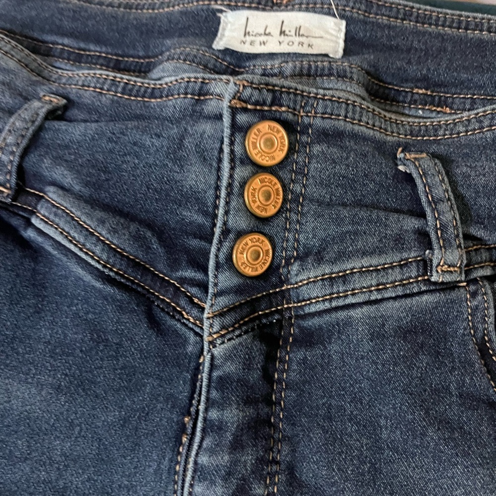 Nicole Miller Distressed Blue Jean Shorts - Picture 3 of 7
